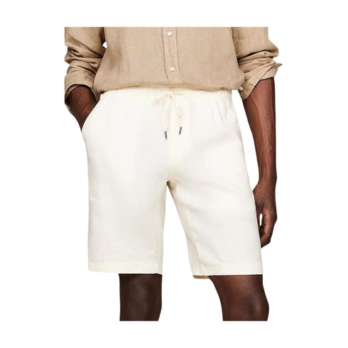 Tommy Hilfiger Bermuda Bermuda Uomo Harlem in lino Panna - Francavilla Moda